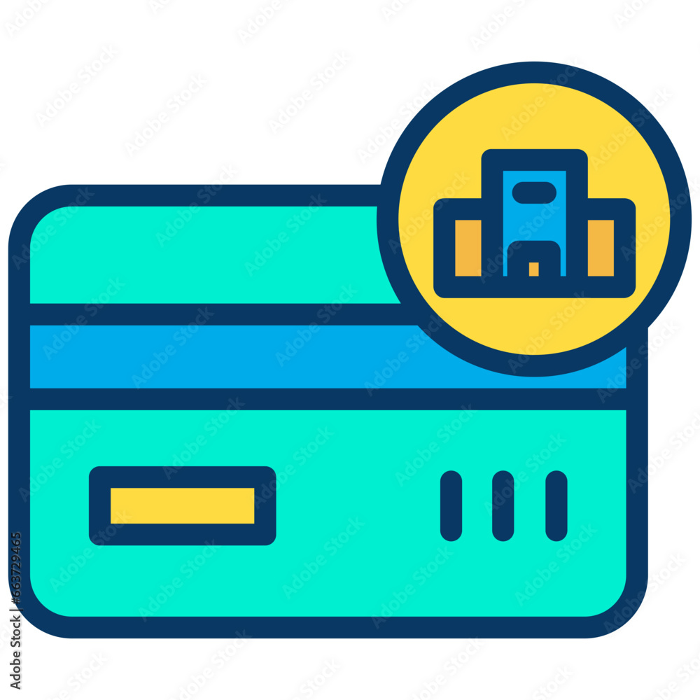 Lineal color Hotel Credit Card icon Lineal color Hotel Credit Card icon