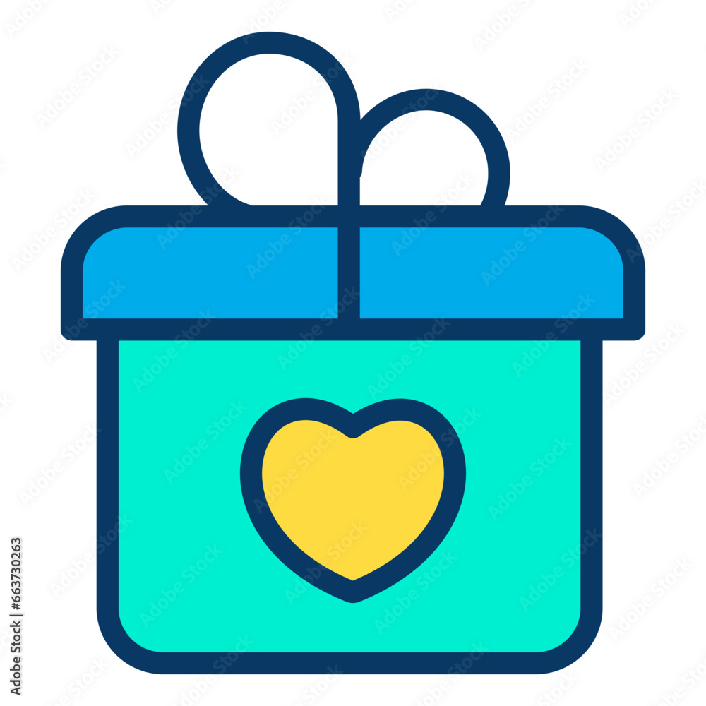 Lineal color Valentine Gift icon Lineal color Valentine Gift icon