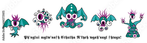 P'tits anciens Lovecraft CTHULHU Tas de petits monstres V2 14