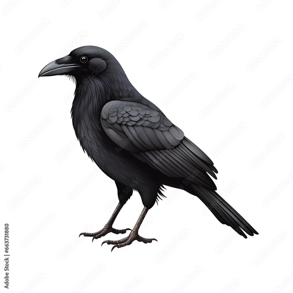Fototapeta premium Crow isolated on transparent background