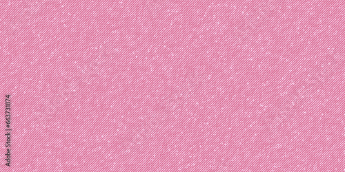 Pink denim with diagonal threads pattern. Cotton fabric with jeans texture. Seamless vector background.