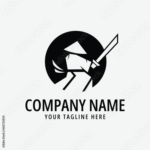 soldier samurai logo vector illustration design