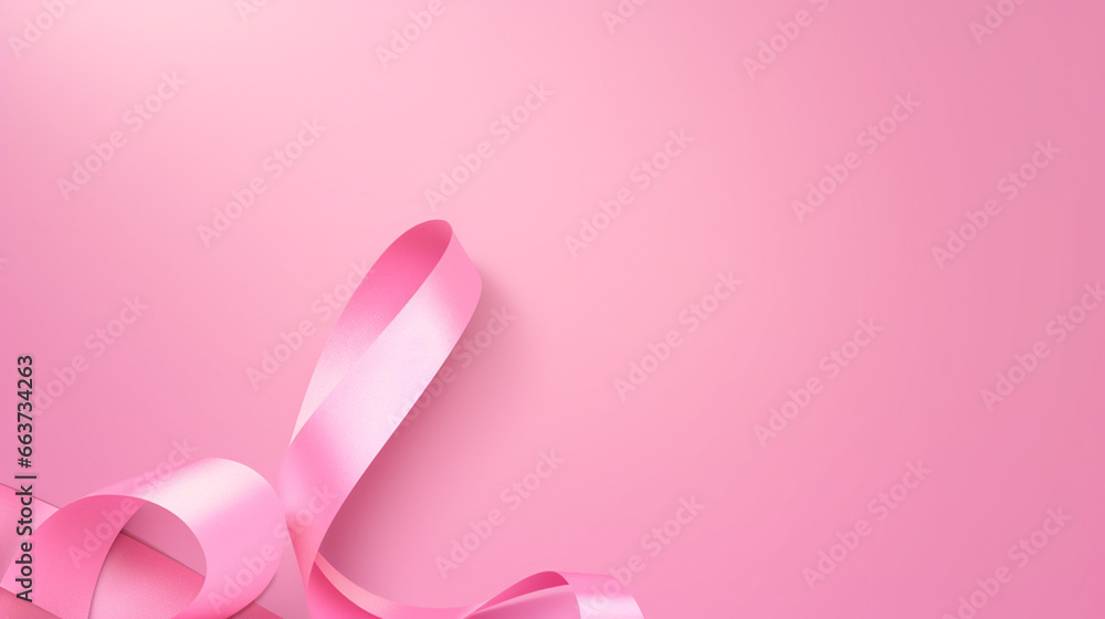 Breast Cancer Awareness Pink Ribbon. World Breast Cancer Day concept.generative ai