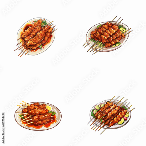 set of sate watercolor illustrations for printing on baby clothes, pattern, sticker, postcards, print, fabric, and books