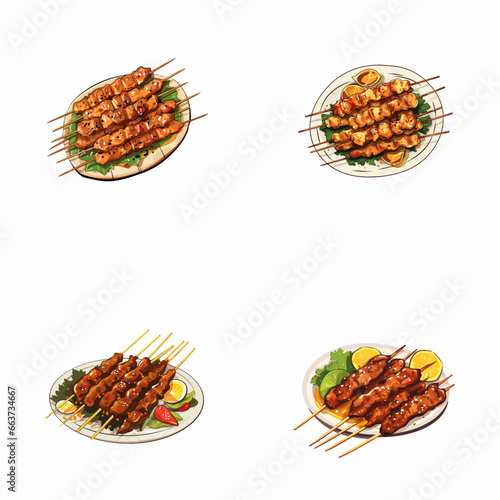 set of sate watercolor illustrations for printing on baby clothes, pattern, sticker, postcards, print, fabric, and books