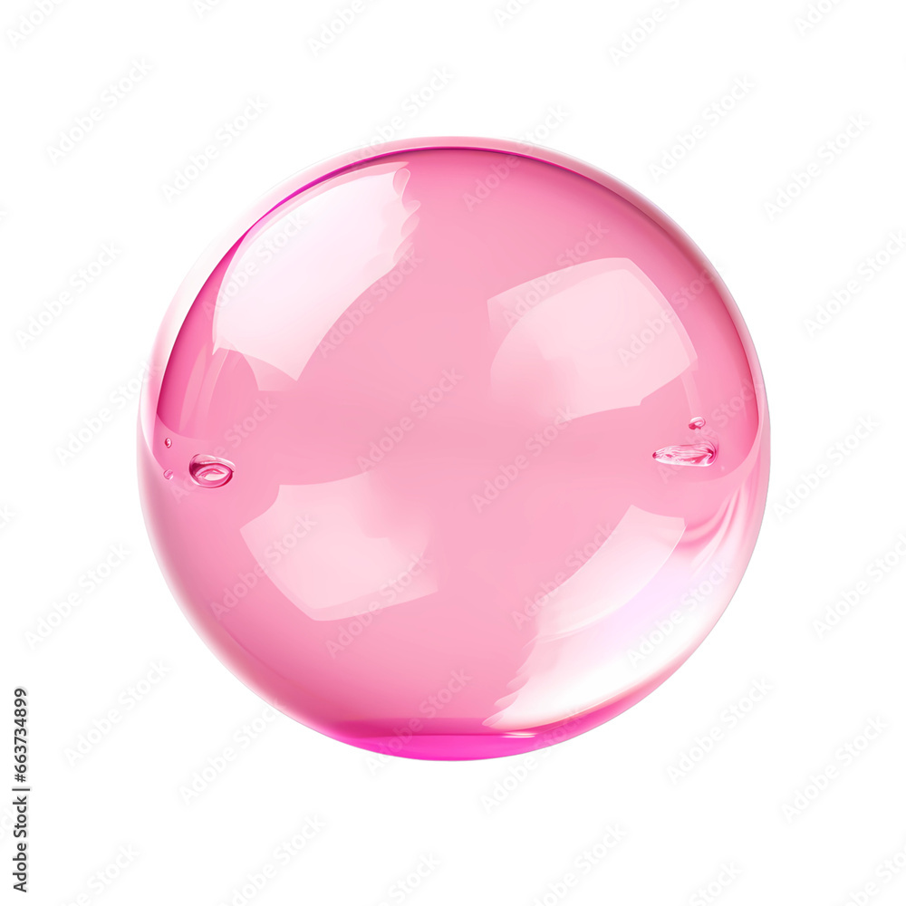 Obraz premium Fluid Pink Bubble Isolated, Generative AI