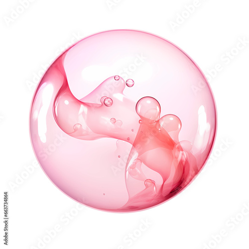 Fluid Pink Bubble Isolated, Generative AI