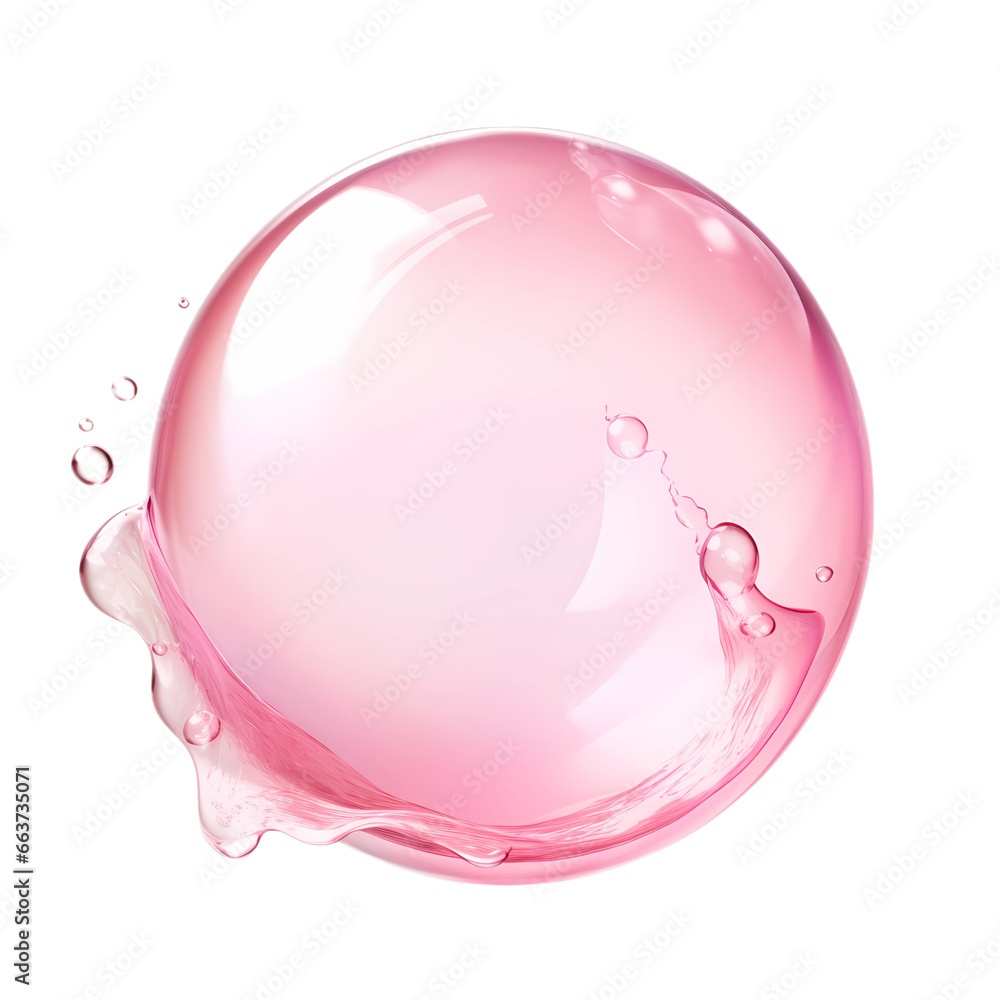 Fluid Pink Bubble Isolated, Generative AI Fluid Pink Bubble Isolated, Generative AI