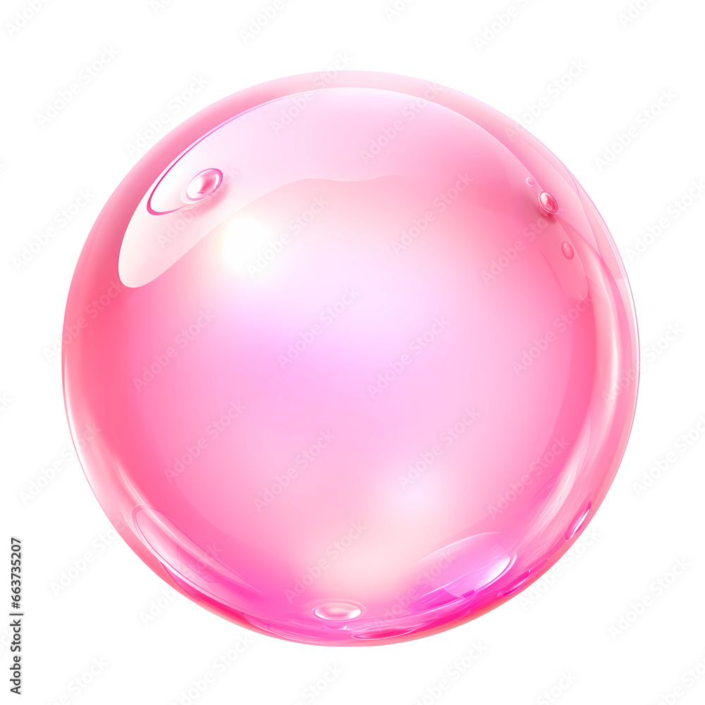 Obraz premium Fluid Pink Bubble Isolated, Generative AI