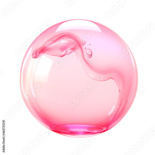 Fluid Pink Bubble Isolated, Generative AI