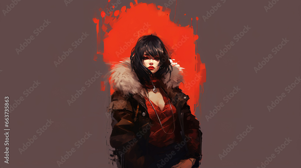 beautiful banner inspired anime girl fashion artwork beautiful banner inspired anime girl fashion artwork