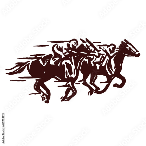 vector illustration with horse racing design