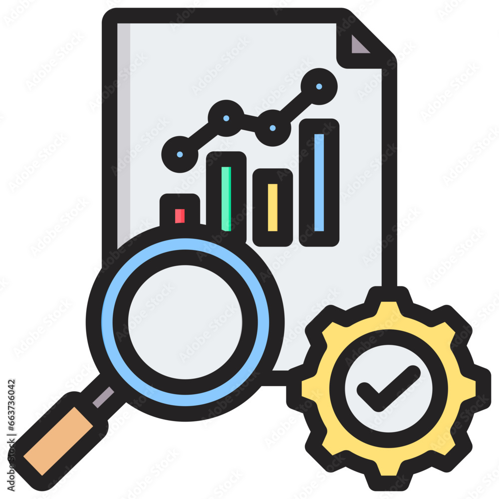 Analytic Outline Color Icon