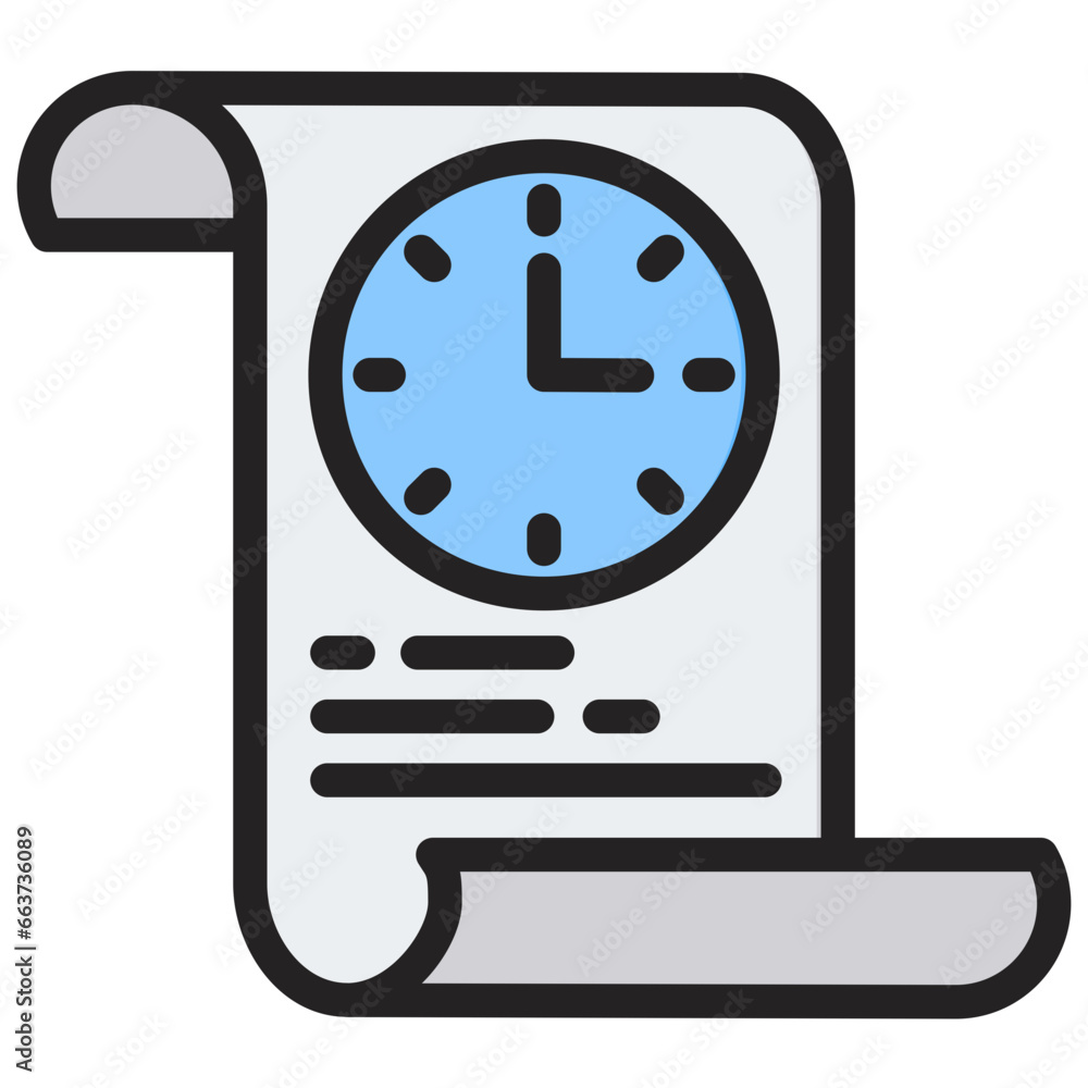 Obraz premium Time Tracking Outline Color Icon