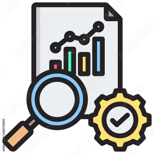 Analytic Outline Color Icon