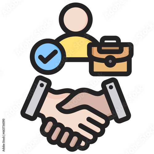 Succession Planning Outline Color Icon