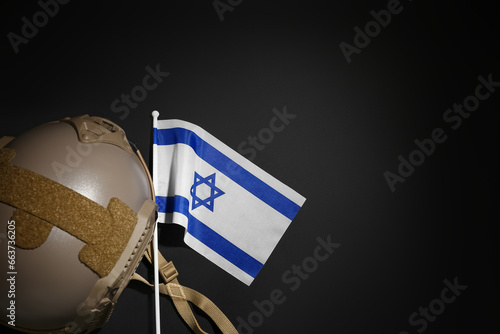 Flag of Israel with militar...