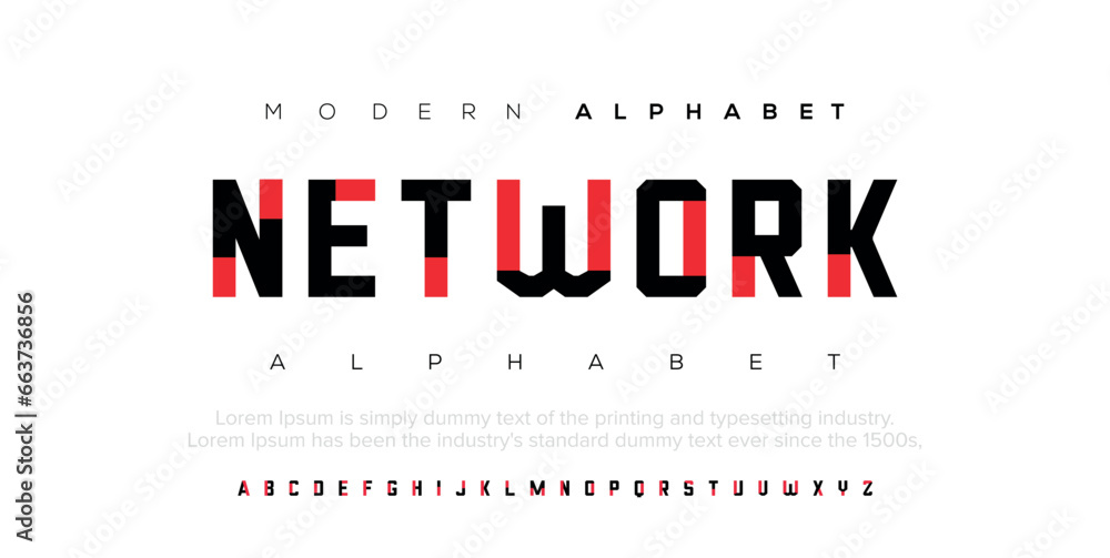 Abstract modern urban alphabet fonts. Typography sport, technology, fashion, digital, future creative logo font. vector illustration - obrazy, fototapety, plakaty 