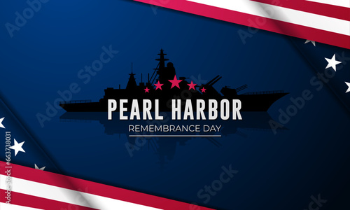 National Pearl Harbor Remembrance Day December 7 background Vector Illustration 