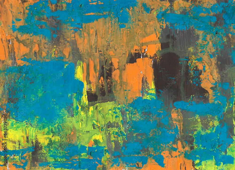 Abstract texture background by acrylic painting on paper. Colorful abstract art. Brush stroke technique for modern art design or decoration. Picture for wall decoration. Hand painted texture style. Abstract texture background by acrylic painting on paper. Colorful abstract art. Brush stroke technique for modern art design or decoration. Picture for wall decoration. Hand painted texture style.