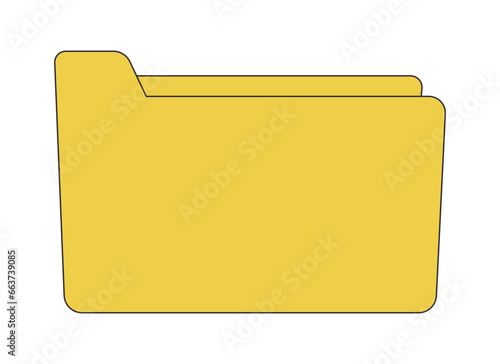 Folder wit personal information flat line color isolated vector object. Confidential data. Editable clip art image on white background. Simple outline cartoon spot illustration for web design