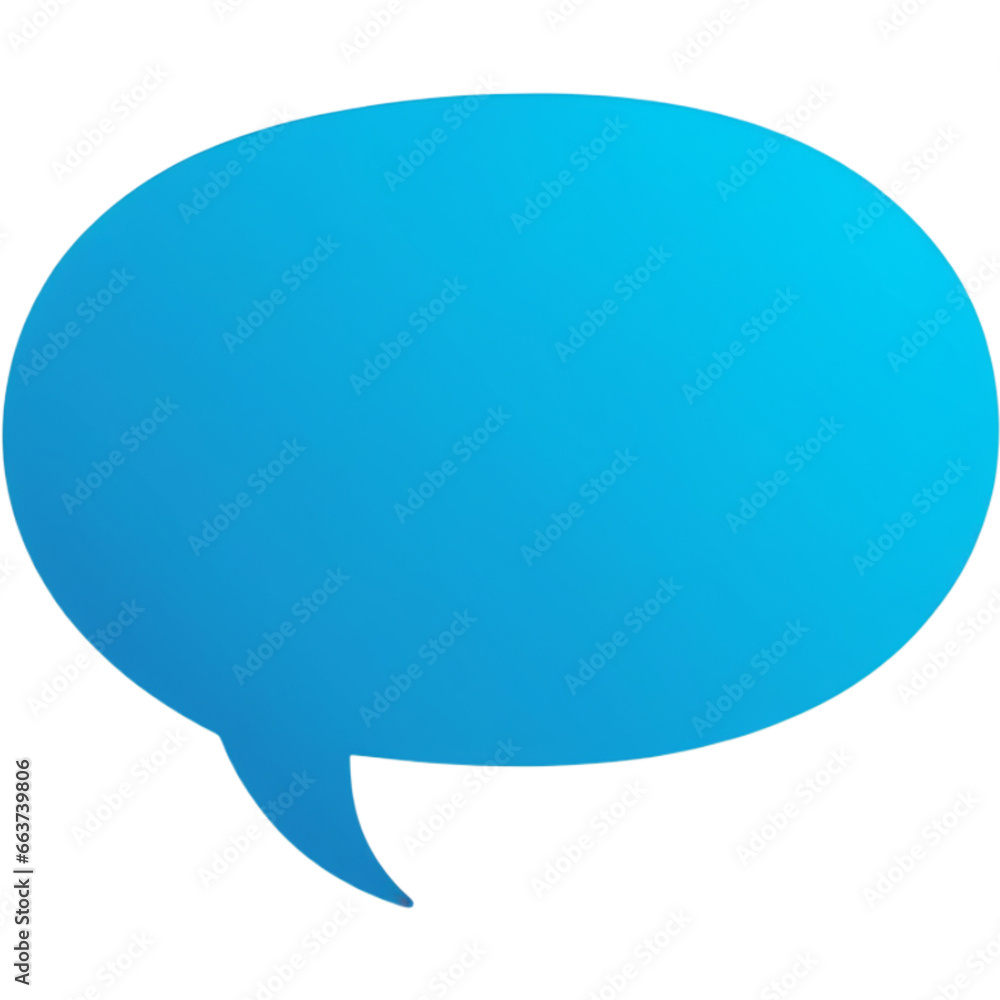 Blue speech bubble in flat icon Blue speech bubble in flat icon