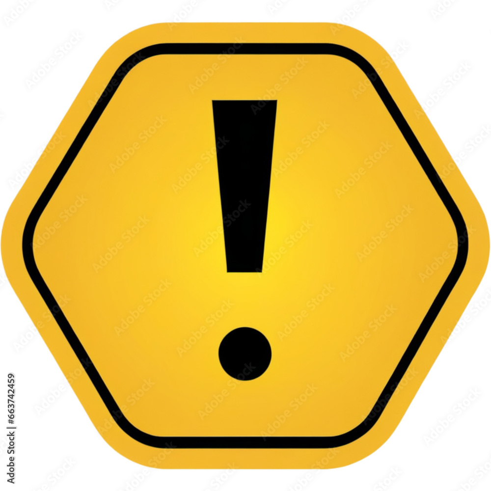 Yellow warning sign Yellow warning sign