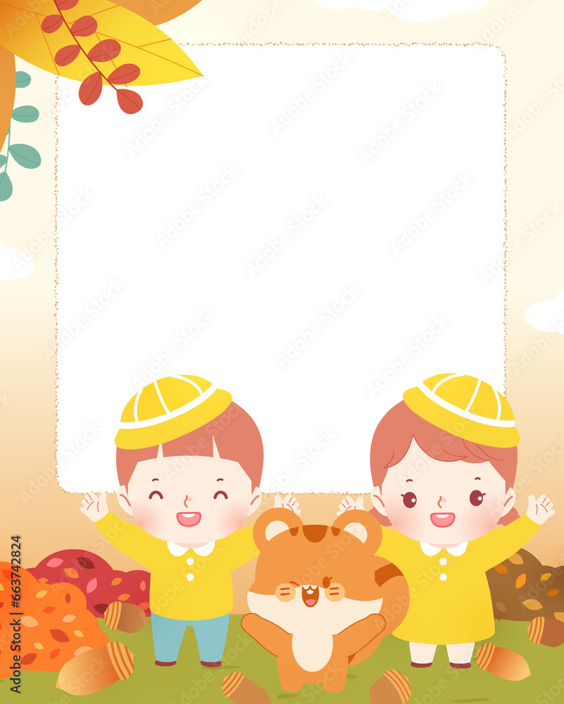 Fototapeta premium Fall Children's Frame