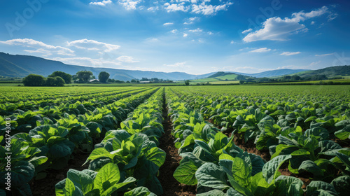 Generative ai illustration of sugar beet field in the UK