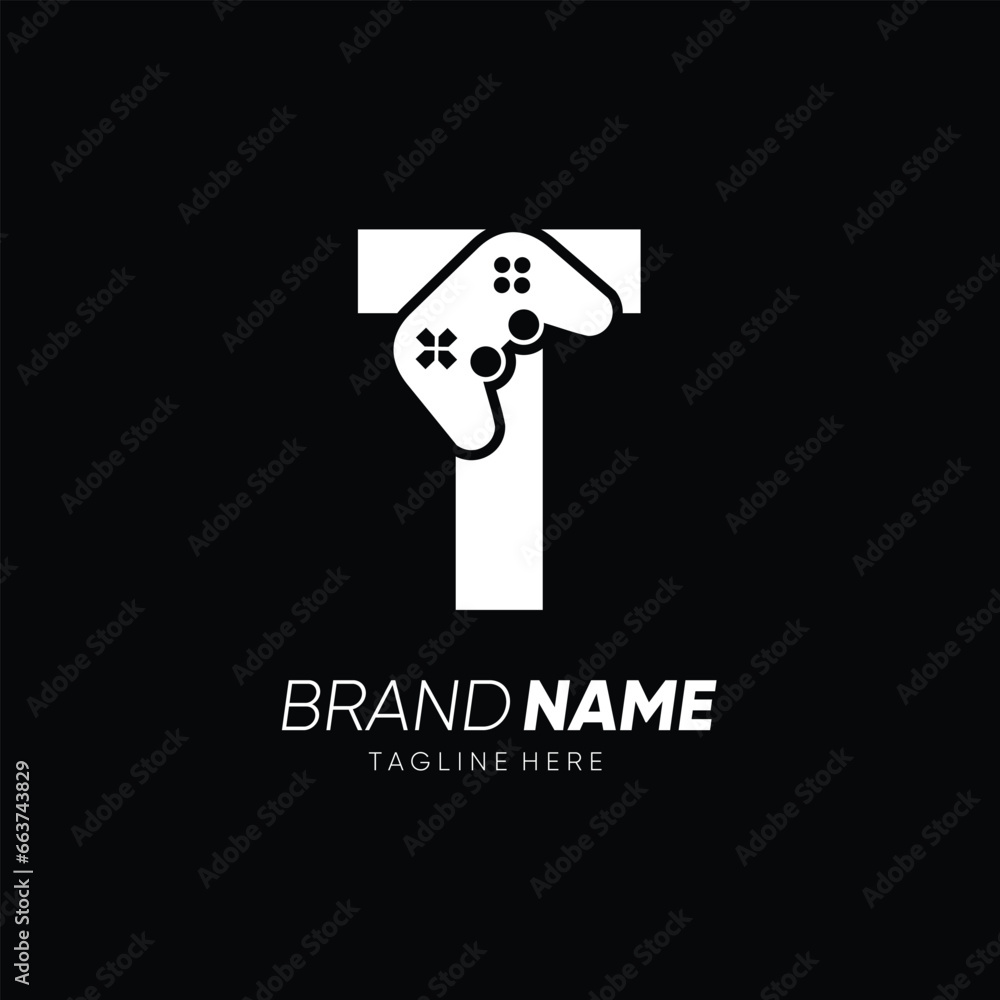 Letter T Initial Joy Stick Controller Game Logo Design Vector Icon Graphic Emblem Illustration Letter T Initial Joy Stick Controller Game Logo Design Vector Icon Graphic Emblem Illustration