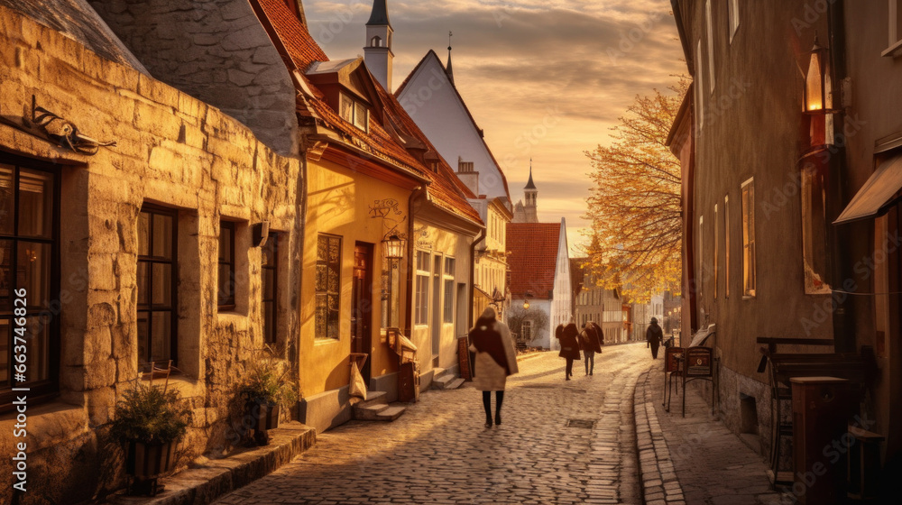 Obraz na płótnie Estonia saiakang street in tallinn's old town. w salonie