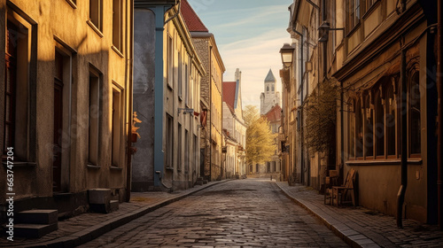 Estonia saiakang street in tallinn's old town. © tong2530