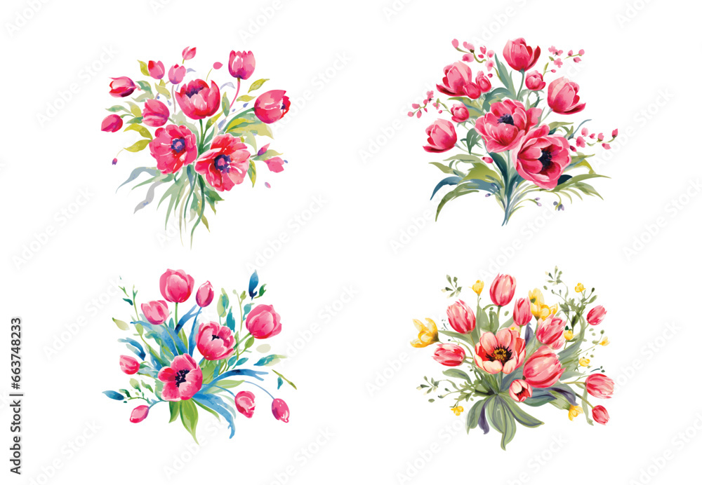 Watercolor wild flowers bouquets set, isolated. Abstract spring wild flowers, grass, leaf branch, floral leaves in minimal style. Watercolor wild flowers bouquets set, isolated. Abstract spring wild flowers, grass, leaf branch, floral leaves in minimal style.