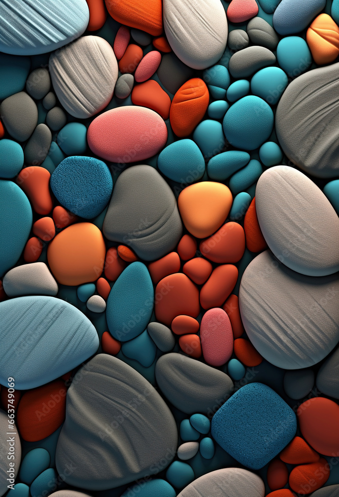 Obraz premium Colorful pebble, full frame abstract background 