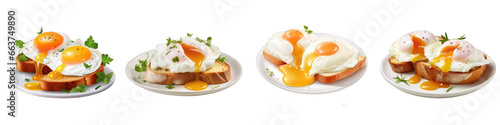 Poached Eggs clipart collection, vector, icons isolated on transparent background