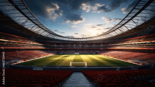 Soccer stadium field, soccer background.