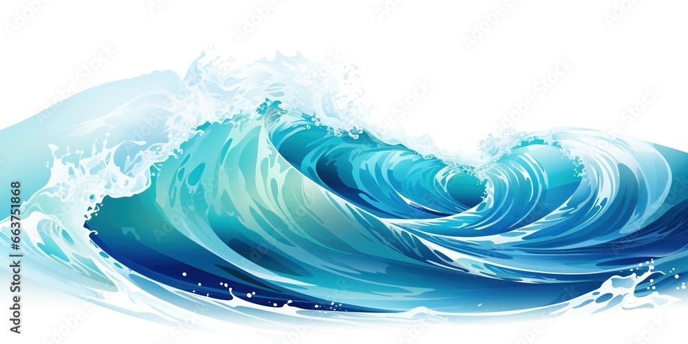 Transparent ocean water wave copy space for text. Isolated blue, teal, turquoise happy cartoon wave for pool party or ocean beach travel. Transparent ocean water wave copy space for text. Isolated blue, teal, turquoise happy cartoon wave for pool party or ocean beach travel.