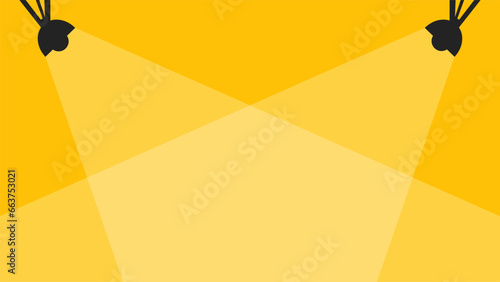 yellow stage spotlight flat vector illustration background with simple design