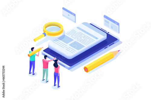 Website appearance, web design, web developing concept. Isomeric Vector illustrations for banner, website, landing page, flyer.