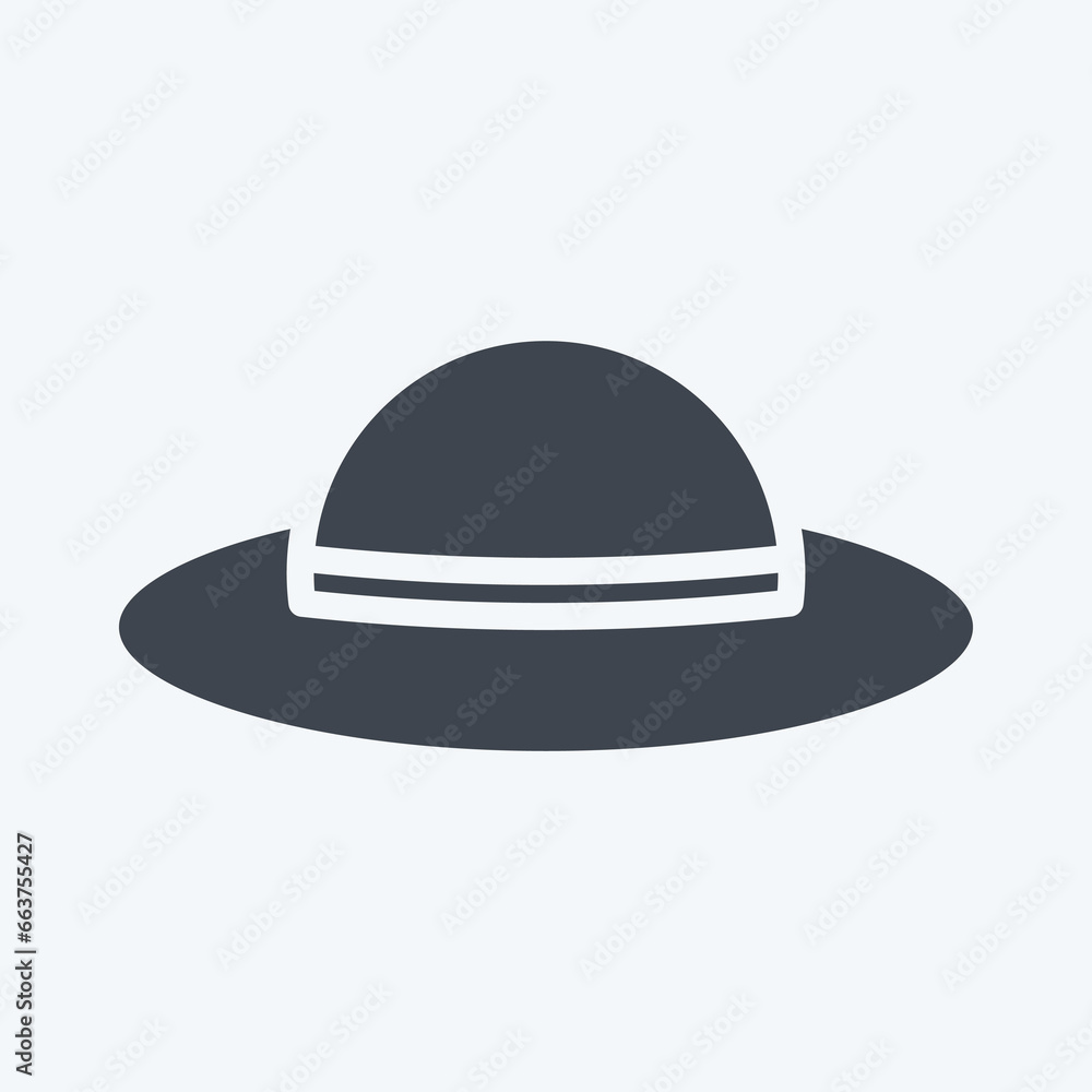 Icon Hat. suitable for Summer symbol. glyph style. simple design editable. design template vector. simple illustration Icon Hat. suitable for Summer symbol. glyph style. simple design editable. design template vector. simple illustration