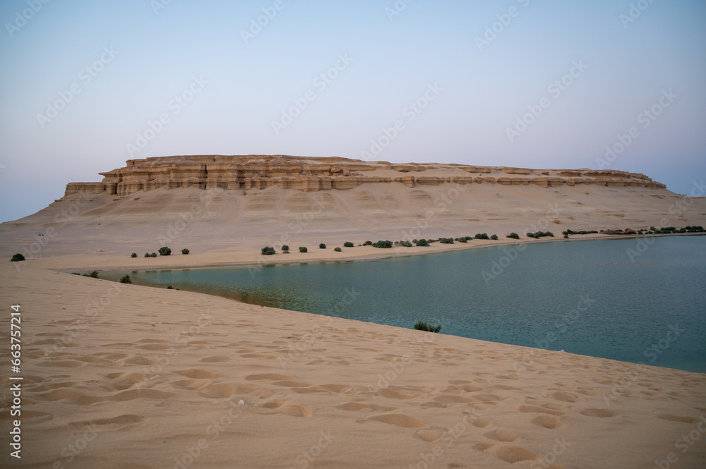 Magic lake Fayoum - Landscape view at Fayoum Egypt desert