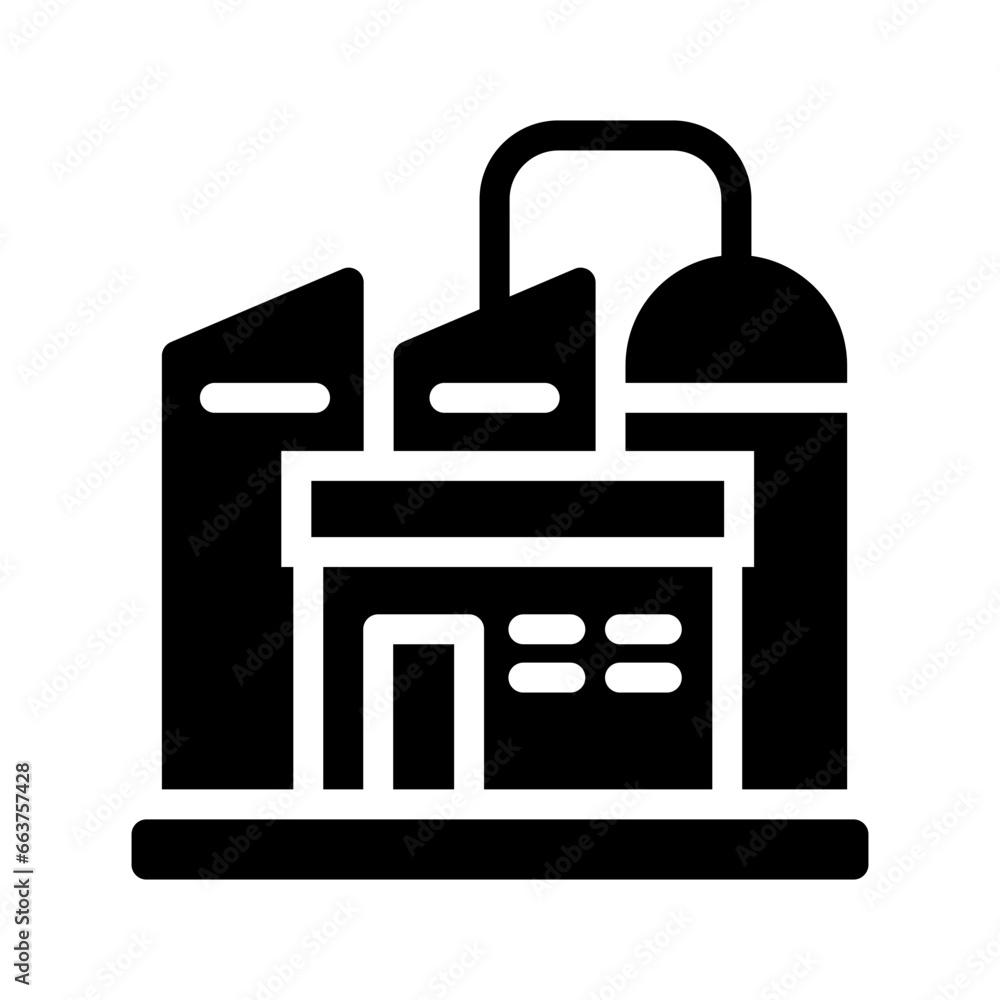 factory glyph icon illustration vector graphic. Simple element illustration vector graphic, suitable for app, websites, and presentations isolated on white background factory glyph icon illustration vector graphic. Simple element illustration vector graphic, suitable for app, websites, and presentations isolated on white background