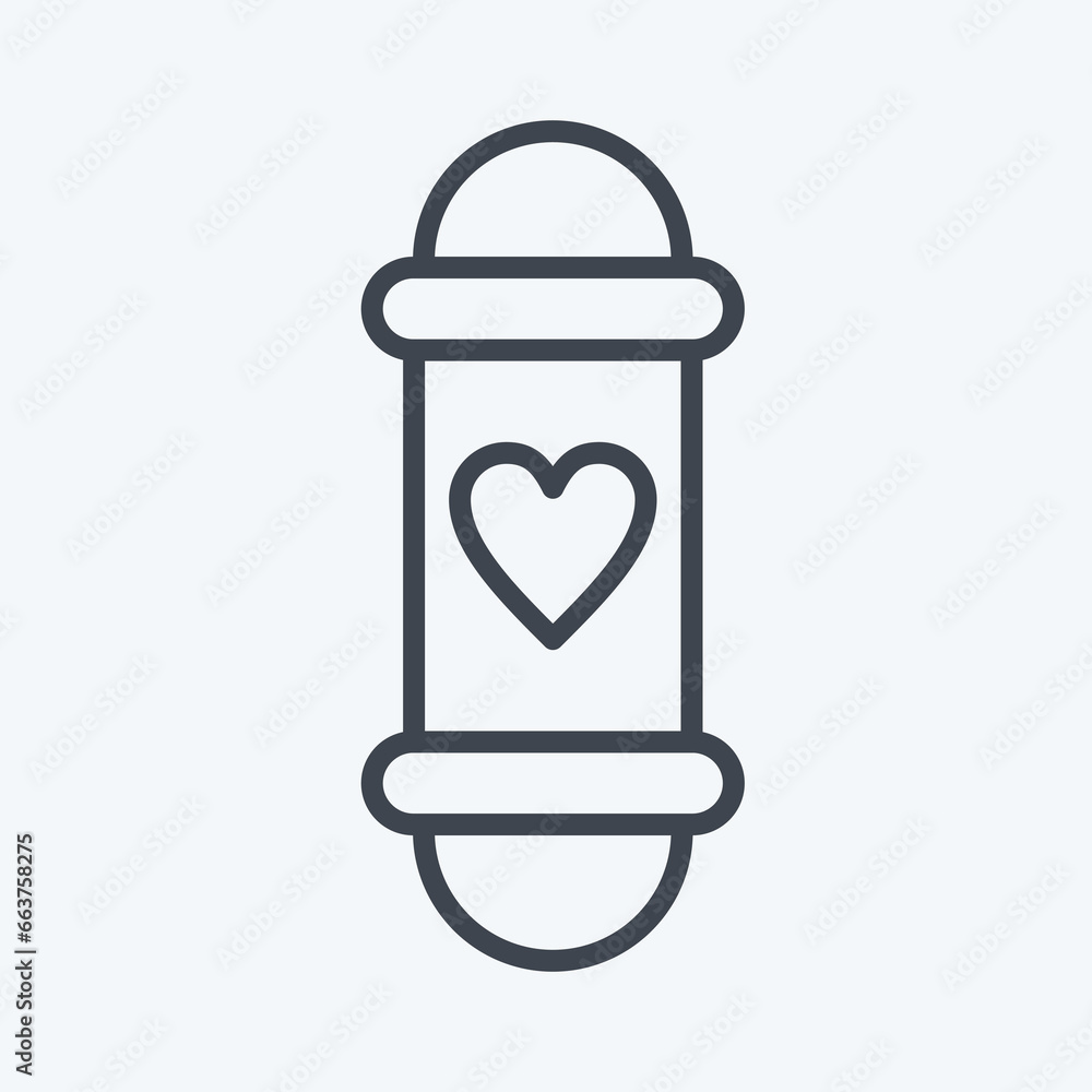 Icon Barber Pole. suitable for Barbershop symbol. line style. simple design editable. design template vector. simple illustration Icon Barber Pole. suitable for Barbershop symbol. line style. simple design editable. design template vector. simple illustration