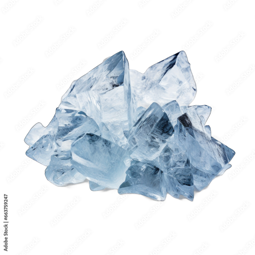 Icy crystals isolated on transparent background