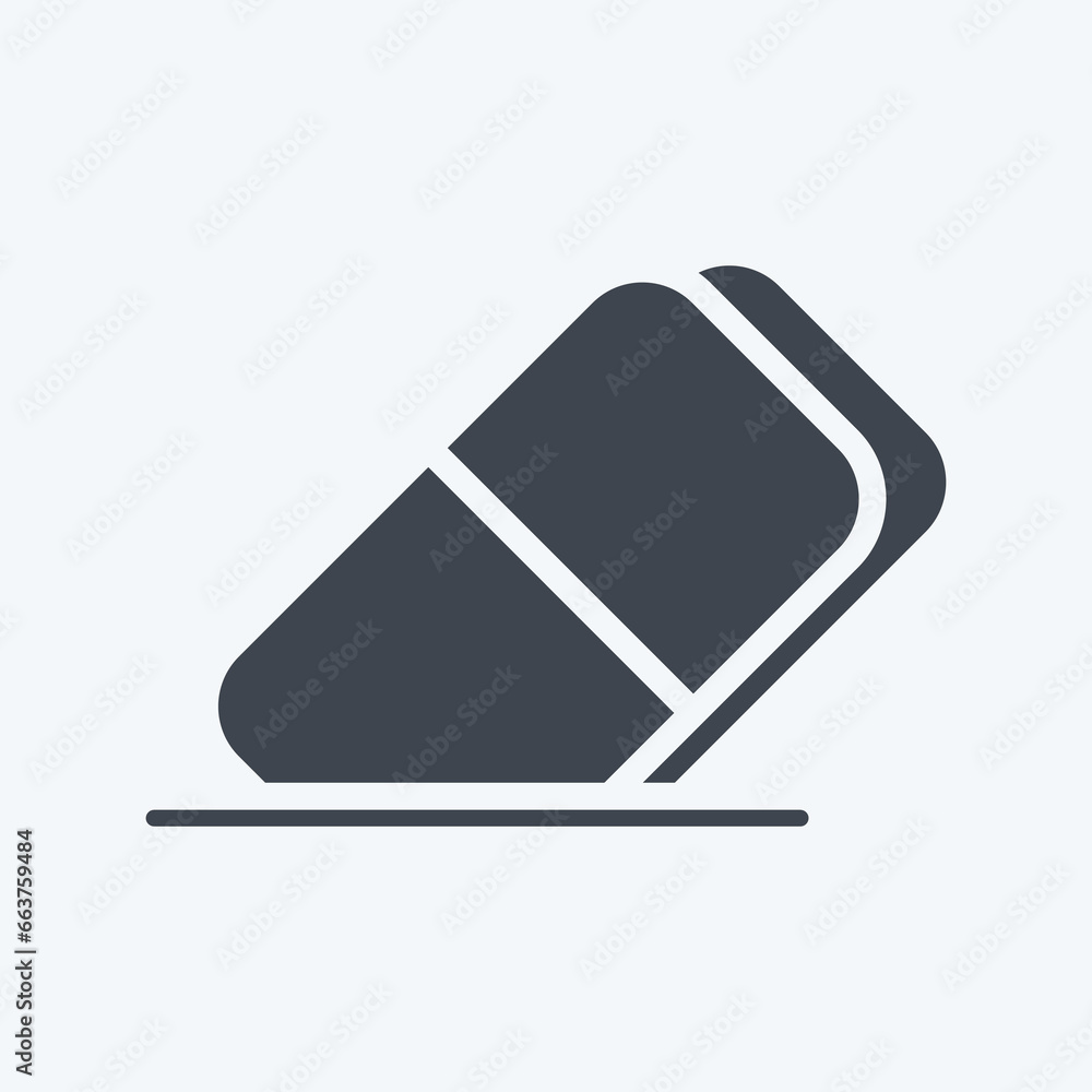 Icon Eraser. suitable for Paint Art Tools symbol. glyph style. simple design editable. design template vector. simple illustration Icon Eraser. suitable for Paint Art Tools symbol. glyph style. simple design editable. design template vector. simple illustration