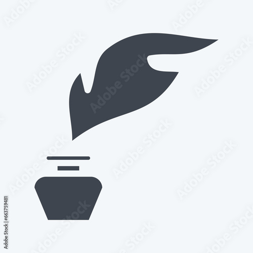 Icon Inkwell. suitable for Paint Art Tools symbol. glyph style. simple design editable. design template vector. simple illustration