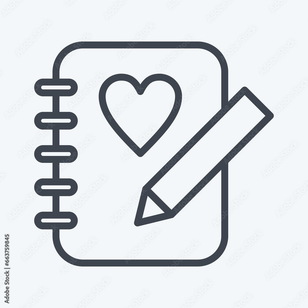 Icon Sketchbook. suitable for Paint Art Tools symbol. line style. simple design editable. design template vector. simple illustration Icon Sketchbook. suitable for Paint Art Tools symbol. line style. simple design editable. design template vector. simple illustration
