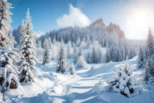 winter landscape with trees © Shakeel,s Graphics