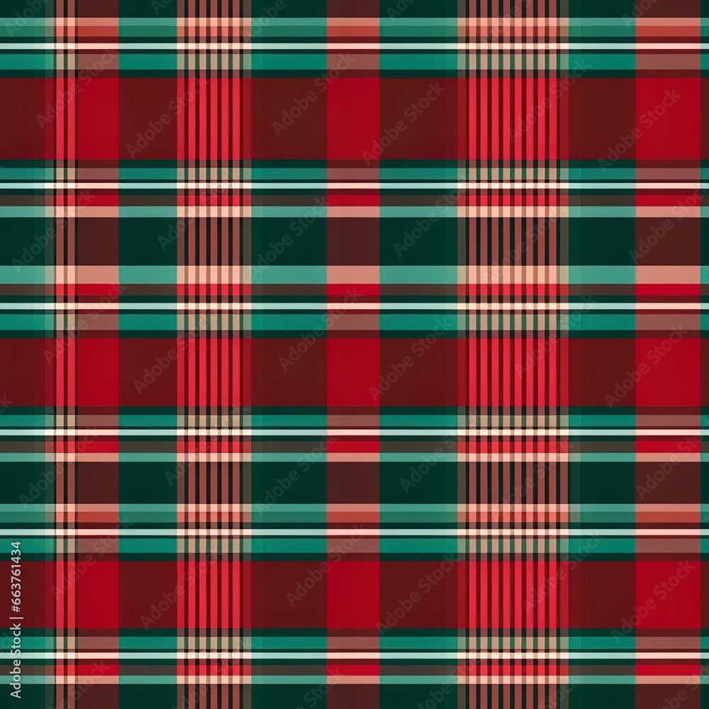 Obraz premium green and red Christmas plaid tartan pattern