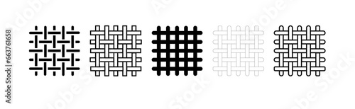 Textile fabric icons. Textile symbol. Interlacing of fibers. Vector